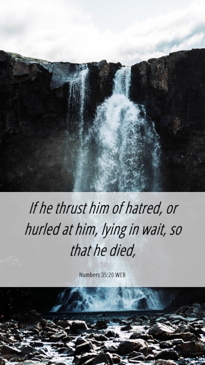 Picture 06 - Numbers 35:20 WEB Mobile Phone Wallpaper - If he thrust him of hatred, or hurled at him, - Mobile Bible Verse Wallpaper