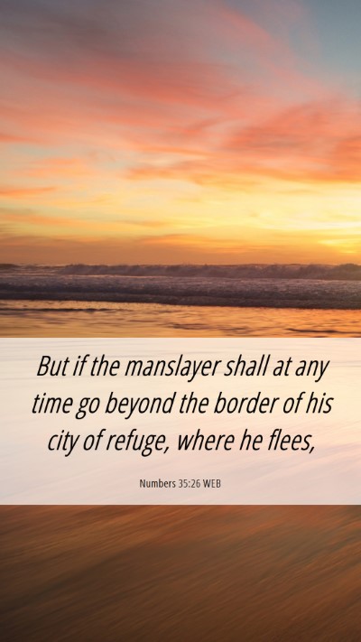 Picture 06 - Numbers 35:26 WEB Mobile Phone Wallpaper - But if the manslayer shall at any time go beyond - Mobile Bible Verse Wallpaper