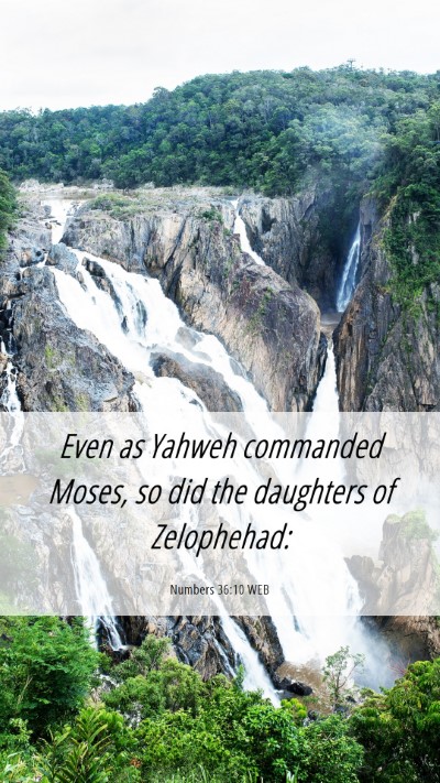 Picture 06 - Numbers 36:10 WEB Mobile Phone Wallpaper - Even as Yahweh commanded Moses, so did the - Mobile Bible Verse Wallpaper