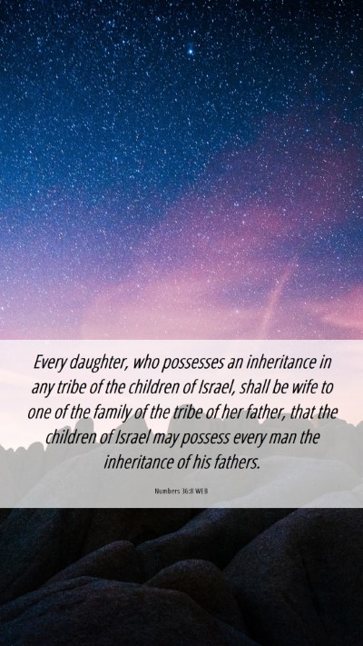 Picture 06 - Numbers 36:8 WEB Mobile Phone Wallpaper - Every daughter, who possesses an inheritance in - Mobile Bible Verse Wallpaper