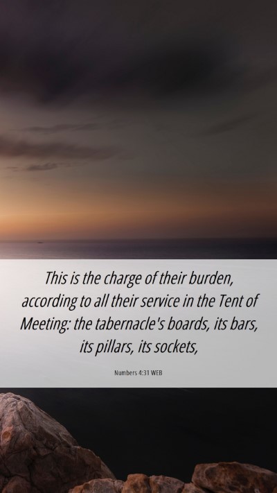 Picture 06 - Numbers 4:31 WEB Mobile Phone Wallpaper - This is the charge of their burden, according to - Mobile Bible Verse Wallpaper