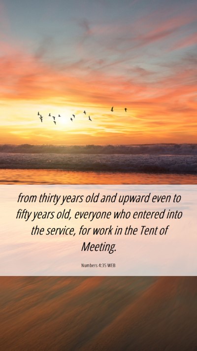 Picture 06 - Numbers 4:35 WEB Mobile Phone Wallpaper - from thirty years old and upward even to fifty - Mobile Bible Verse Wallpaper