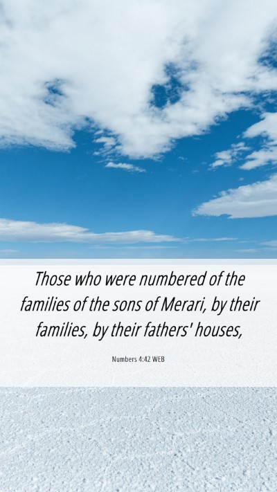 Picture 06 - Numbers 4:42 WEB Mobile Phone Wallpaper - Those who were numbered of the families of the - Mobile Bible Verse Wallpaper