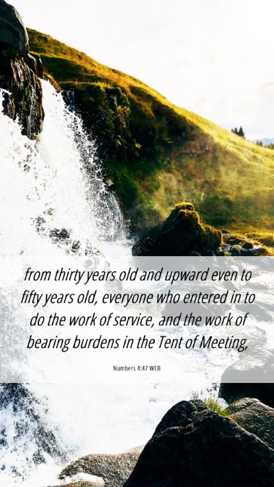Picture 06 - Numbers 4:47 WEB Mobile Phone Wallpaper - from thirty years old and upward even to fifty - Mobile Bible Verse Wallpaper