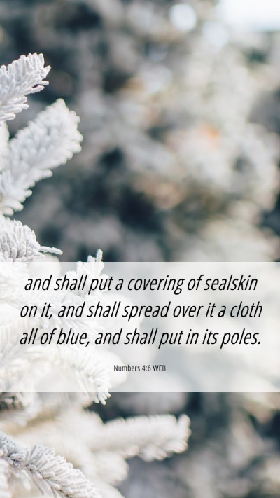 Picture 06 - Numbers 4:6 WEB Mobile Phone Wallpaper - and shall put a covering of sealskin on it, and - Mobile Bible Verse Wallpaper