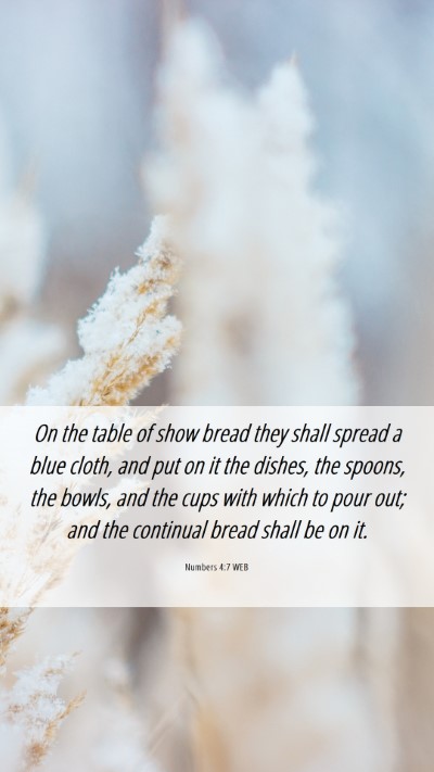 Picture 06 - Numbers 4:7 WEB Mobile Phone Wallpaper - On the table of show bread they shall spread a - Mobile Bible Verse Wallpaper