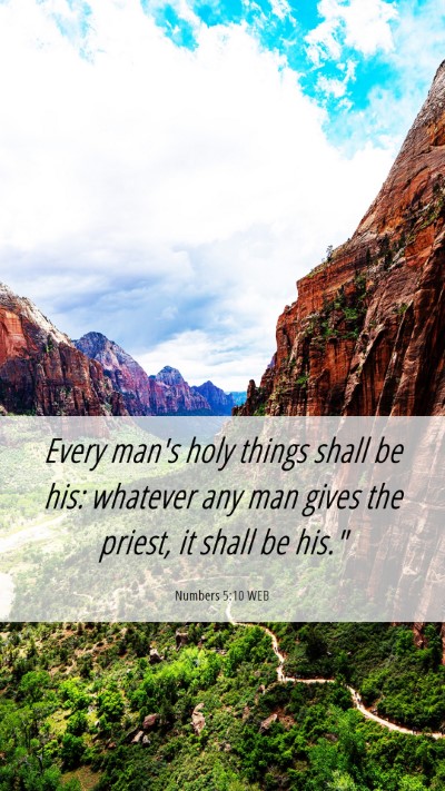 Picture 06 - Numbers 5:10 WEB Mobile Phone Wallpaper - Every man's holy things shall be his: whatever - Mobile Bible Verse Wallpaper