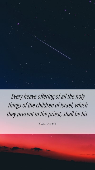 Picture 06 - Numbers 5:9 WEB Mobile Phone Wallpaper - Every heave offering of all the holy things of - Mobile Bible Verse Wallpaper