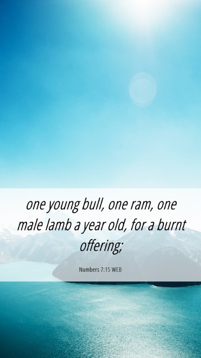 Picture 06 - Numbers 7:15 WEB Mobile Phone Wallpaper - one young bull, one ram, one male lamb a year - Mobile Bible Verse Wallpaper