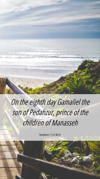 Picture 06 - Numbers 7:54 WEB Mobile Phone Wallpaper - On the eighth day Gamaliel the son of Pedahzur, - Mobile Bible Verse Wallpaper