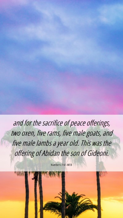Picture 06 - Numbers 7:65 WEB Mobile Phone Wallpaper - and for the sacrifice of peace offerings, two - Mobile Bible Verse Wallpaper