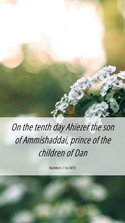 Picture 06 - Numbers 7:66 WEB Mobile Phone Wallpaper - On the tenth day Ahiezer the son of Ammishaddai, - Mobile Bible Verse Wallpaper