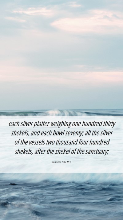 Picture 06 - Numbers 7:85 WEB Mobile Phone Wallpaper - each silver platter weighing one hundred thirty - Mobile Bible Verse Wallpaper