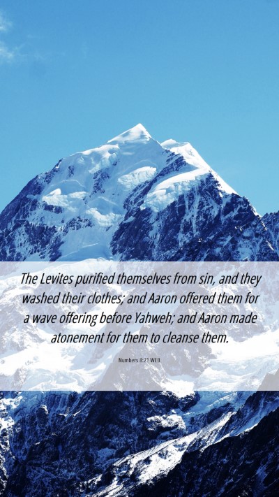 Picture 06 - Numbers 8:21 WEB Mobile Phone Wallpaper - The Levites purified themselves from sin, and - Mobile Bible Verse Wallpaper
