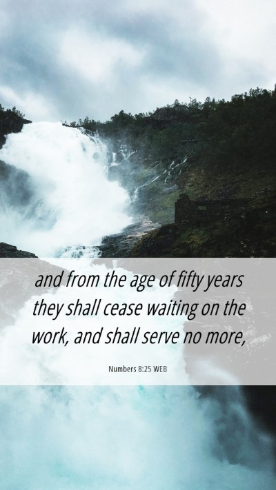 Picture 06 - Numbers 8:25 WEB Mobile Phone Wallpaper - and from the age of fifty years they shall cease - Mobile Bible Verse Wallpaper