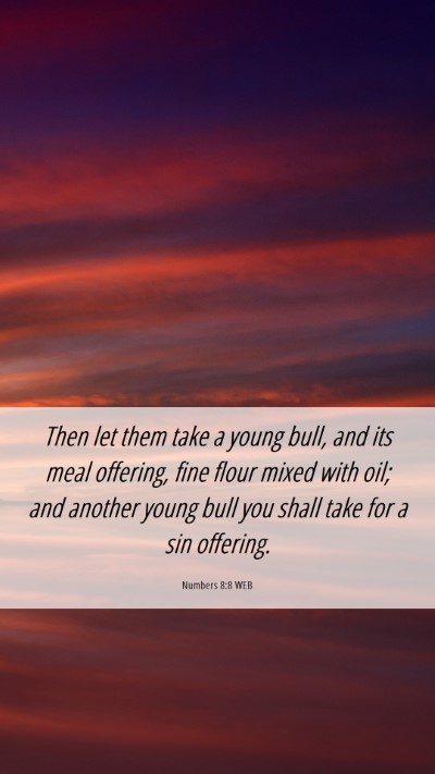Picture 06 - Numbers 8:8 WEB Mobile Phone Wallpaper - Then let them take a young bull, and its meal - Mobile Bible Verse Wallpaper