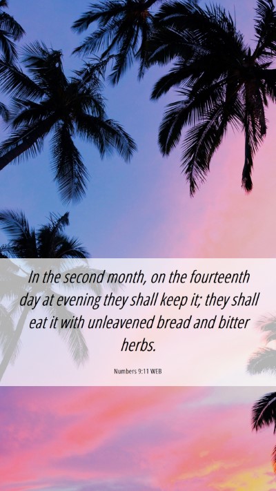 Picture 06 - Numbers 9:11 WEB Mobile Phone Wallpaper - In the second month, on the fourteenth day at - Mobile Bible Verse Wallpaper