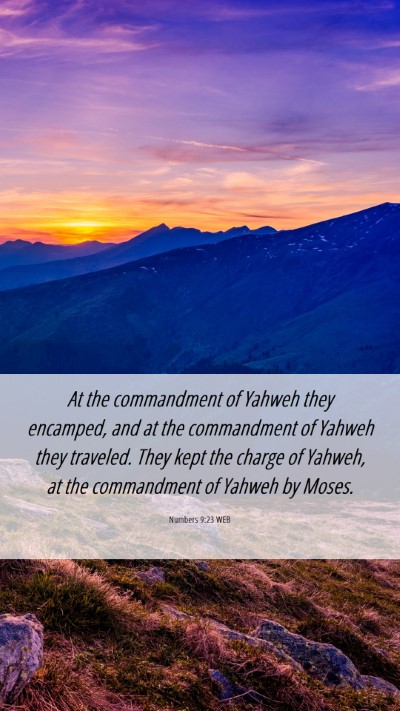 Picture 06 - Numbers 9:23 WEB Mobile Phone Wallpaper - At the commandment of Yahweh they encamped, and - Mobile Bible Verse Wallpaper