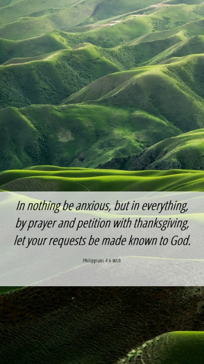 Picture 06 - Philippians 4:6 WEB Mobile Phone Wallpaper - In nothing be anxious, but in everything, by - Mobile Bible Verse Wallpaper