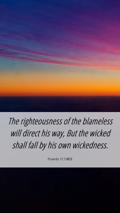Picture 06 - Proverbs 11:5 WEB Mobile Phone Wallpaper - The righteousness of the blameless will direct - Mobile Bible Verse Wallpaper