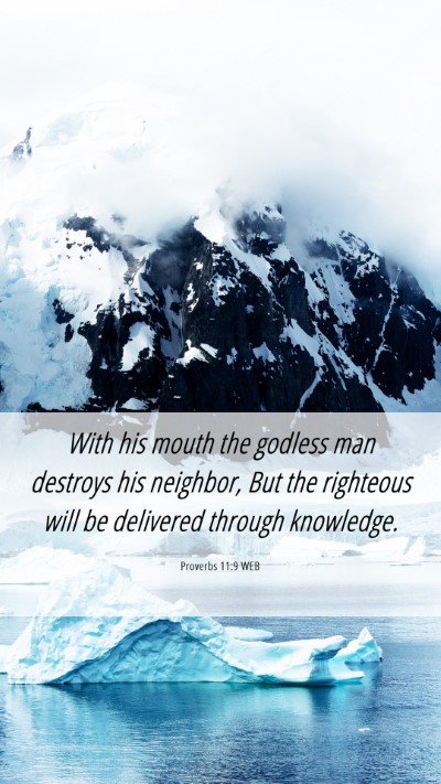 Picture 06 - Proverbs 11:9 WEB Mobile Phone Wallpaper - With his mouth the godless man destroys his - Mobile Bible Verse Wallpaper