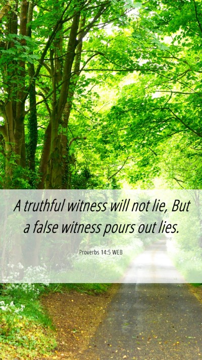 Picture 06 - Proverbs 14:5 WEB Mobile Phone Wallpaper - A truthful witness will not lie, But a false - Mobile Bible Verse Wallpaper