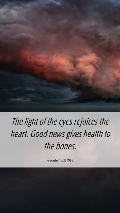 Picture 06 - Proverbs 15:30 WEB Mobile Phone Wallpaper - The light of the eyes rejoices the heart. Good - Mobile Bible Verse Wallpaper