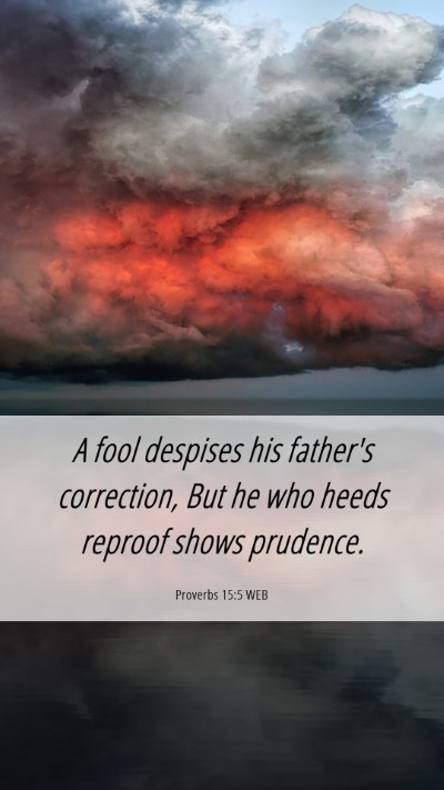 Picture 06 - Proverbs 15:5 WEB Mobile Phone Wallpaper - A fool despises his father's correction, But he - Mobile Bible Verse Wallpaper