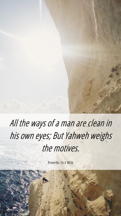 Picture 06 - Proverbs 16:2 WEB Mobile Phone Wallpaper - All the ways of a man are clean in his own eyes; - Mobile Bible Verse Wallpaper