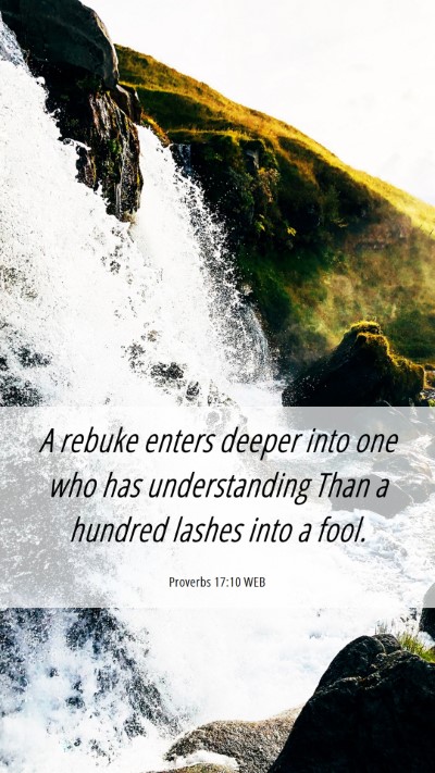 Picture 06 - Proverbs 17:10 WEB Mobile Phone Wallpaper - A rebuke enters deeper into one who has - Mobile Bible Verse Wallpaper