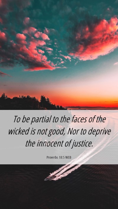 Picture 06 - Proverbs 18:5 WEB Mobile Phone Wallpaper - To be partial to the faces of the wicked is not - Mobile Bible Verse Wallpaper