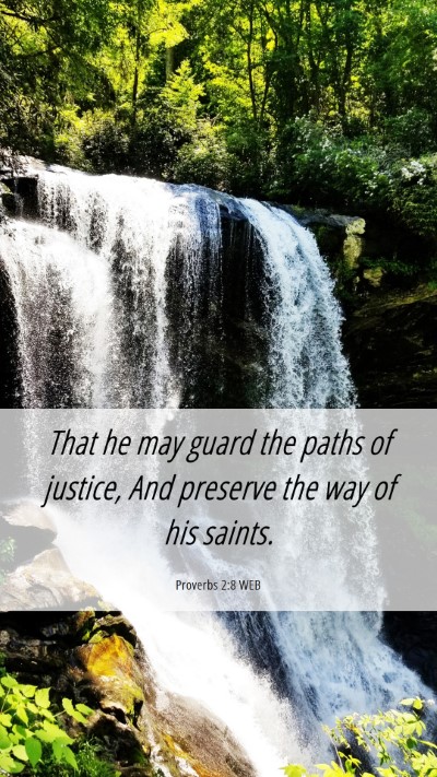Picture 06 - Proverbs 2:8 WEB Mobile Phone Wallpaper - That he may guard the paths of justice, And - Mobile Bible Verse Wallpaper