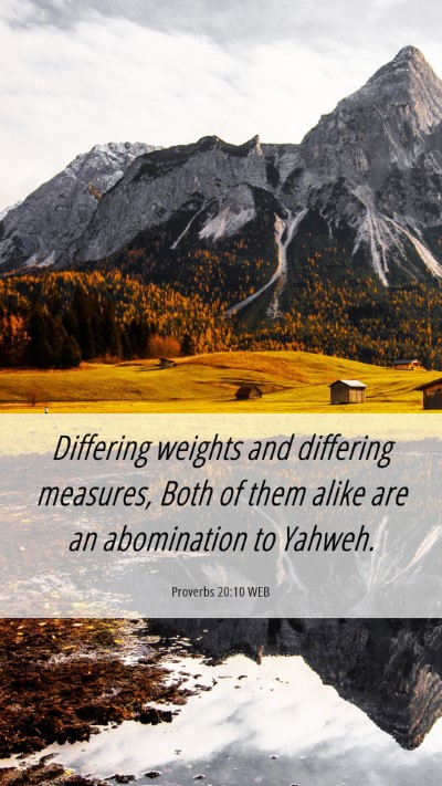 Picture 06 - Proverbs 20:10 WEB Mobile Phone Wallpaper - Differing weights and differing measures, Both of - Mobile Bible Verse Wallpaper