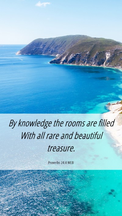 Picture 06 - Proverbs 24:4 WEB Mobile Phone Wallpaper - By knowledge the rooms are filled With all rare - Mobile Bible Verse Wallpaper