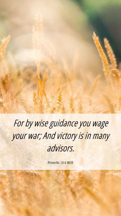 Picture 06 - Proverbs 24:6 WEB Mobile Phone Wallpaper - For by wise guidance you wage your war; And - Mobile Bible Verse Wallpaper