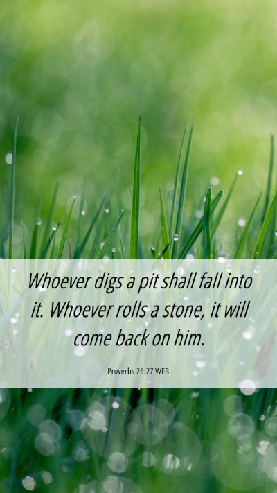 Picture 06 - Proverbs 26:27 WEB Mobile Phone Wallpaper - Whoever digs a pit shall fall into it. Whoever - Mobile Bible Verse Wallpaper