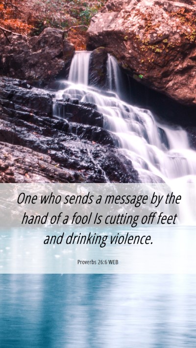 Picture 06 - Proverbs 26:6 WEB Mobile Phone Wallpaper - One who sends a message by the hand of a fool Is - Mobile Bible Verse Wallpaper