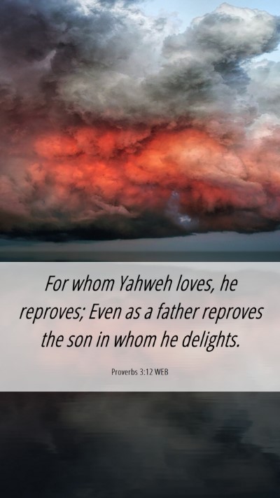 Picture 06 - Proverbs 3:12 WEB Mobile Phone Wallpaper - For whom Yahweh loves, he reproves; Even as a - Mobile Bible Verse Wallpaper