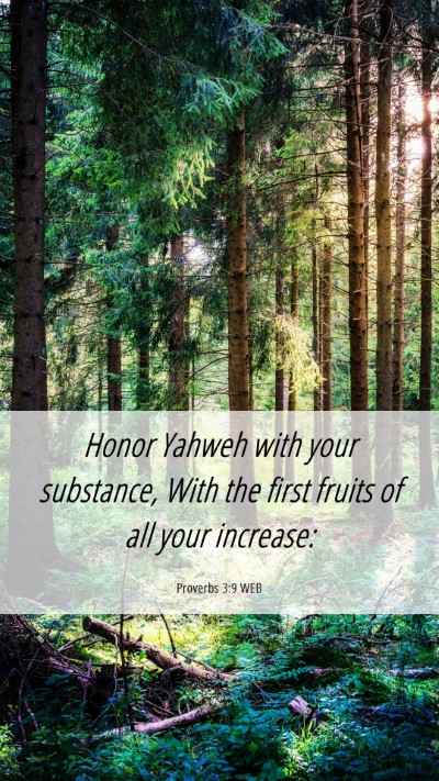 Picture 06 - Proverbs 3:9 WEB Mobile Phone Wallpaper - Honor Yahweh with your substance, With the first - Mobile Bible Verse Wallpaper