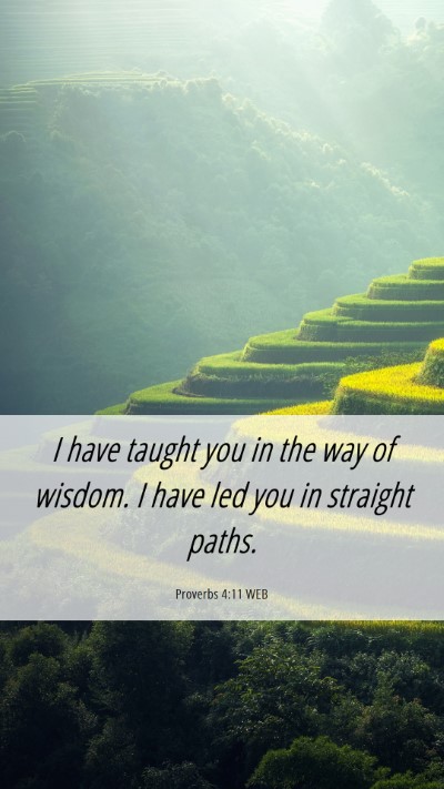 Picture 06 - Proverbs 4:11 WEB Mobile Phone Wallpaper - I have taught you in the way of wisdom. I have - Mobile Bible Verse Wallpaper