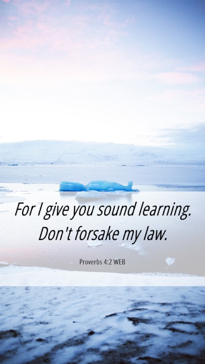 Picture 06 - Proverbs 4:2 WEB Mobile Phone Wallpaper - For I give you sound learning. Don't forsake my - Mobile Bible Verse Wallpaper