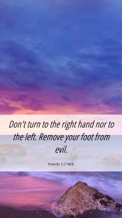 Picture 06 - Proverbs 4:27 WEB Mobile Phone Wallpaper - Don't turn to the right hand nor to the left. - Mobile Bible Verse Wallpaper