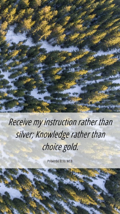 Picture 06 - Proverbs 8:10 WEB Mobile Phone Wallpaper - Receive my instruction rather than silver; - Mobile Bible Verse Wallpaper