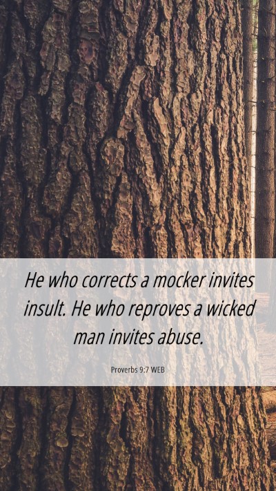 Picture 06 - Proverbs 9:7 WEB Mobile Phone Wallpaper - He who corrects a mocker invites insult. He who - Mobile Bible Verse Wallpaper