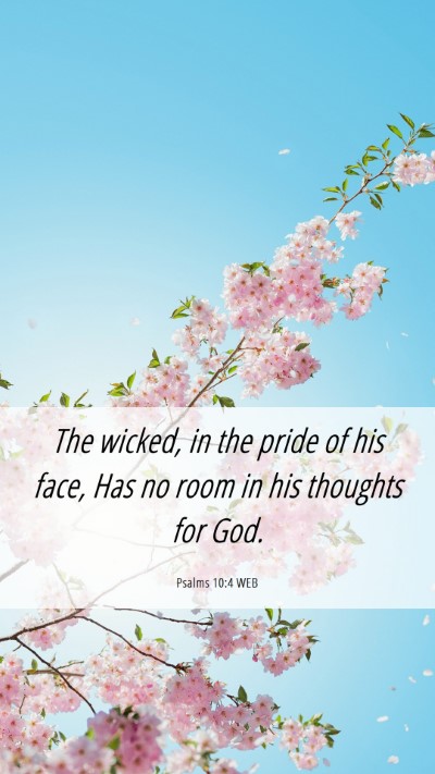 Picture 06 - Psalms 10:4 WEB Mobile Phone Wallpaper - The wicked, in the pride of his face, Has no room - Mobile Bible Verse Wallpaper