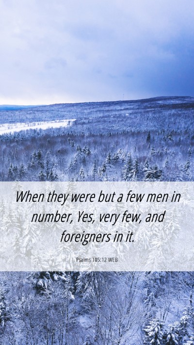 Picture 06 - Psalms 105:12 WEB Mobile Phone Wallpaper - When they were but a few men in number, Yes, very - Mobile Bible Verse Wallpaper