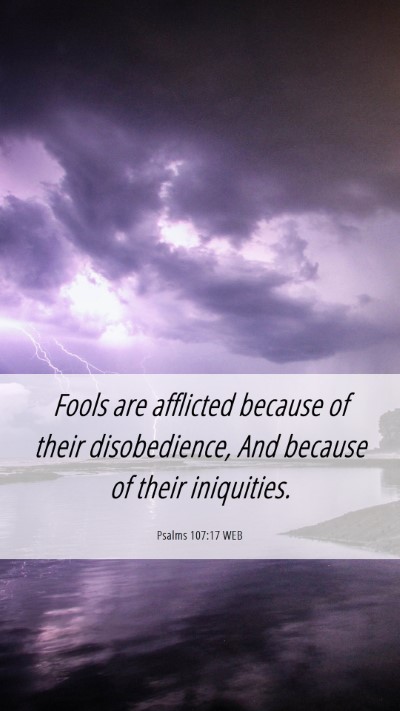 Picture 06 - Psalms 107:17 WEB Mobile Phone Wallpaper - Fools are afflicted because of their - Mobile Bible Verse Wallpaper