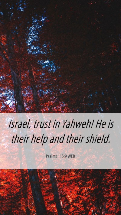 Picture 06 - Psalms 115:9 WEB Mobile Phone Wallpaper - Israel, trust in Yahweh! He is their help and - Mobile Bible Verse Wallpaper