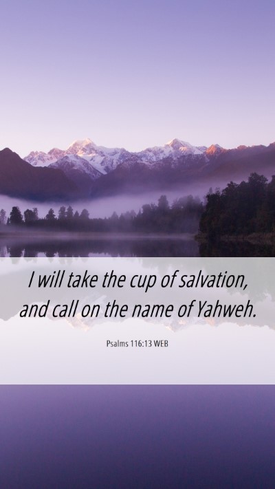 Picture 06 - Psalms 116:13 WEB Mobile Phone Wallpaper - I will take the cup of salvation, and call on the - Mobile Bible Verse Wallpaper