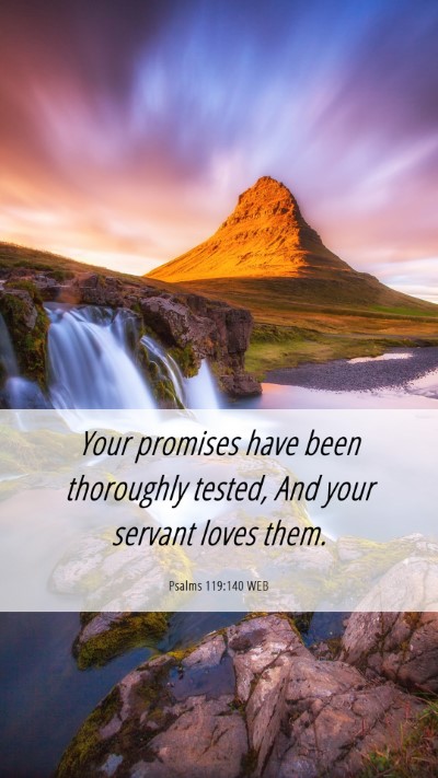 Picture 06 - Psalms 119:140 WEB Mobile Phone Wallpaper - Your promises have been thoroughly tested, And - Mobile Bible Verse Wallpaper